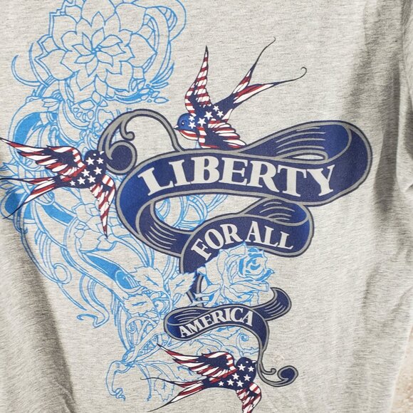 Faded Glory Liberty For All Graphic Print Short Sleeve T Shirt Size XL 16/ 18 - Picture 2 of 5